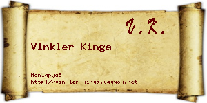 Vinkler Kinga névjegykártya